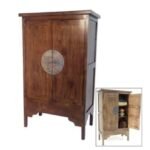 MD8083 Solid Wood Wardrobe with 2 Doors and 3 Shelves, Chinese Style