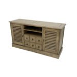 Solid wood TV cabinet MD8089 with 6 drawers and 2 doors, Craftwork style
