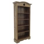 Solid wood bookshelf MD8092 with curved "Eye" Design, colonial style