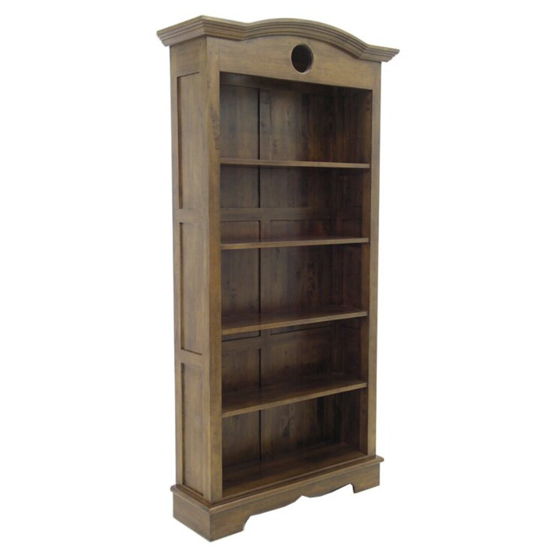 Solid wood bookshelf MD8092 with curved "Eye" Design, colonial style