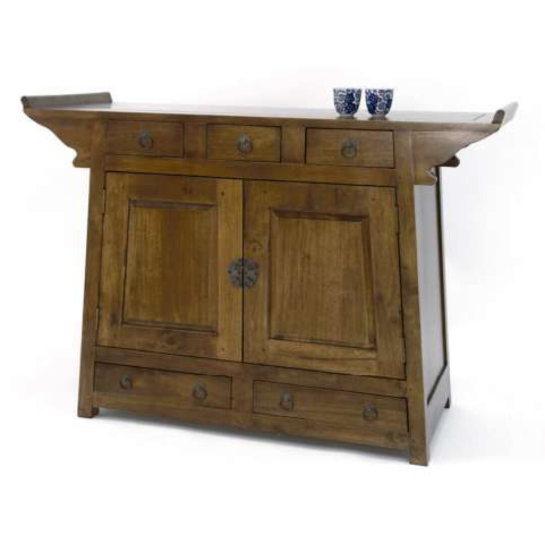 Solid wood storage cabinet MD8094, 125 cm wide, Oriental design