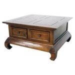 MD8095-1 solid wood opium table features 4 drawers and measures 75 cm