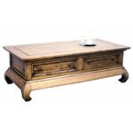 MD8096 solid wood opium table with two drawers measures 120 cm