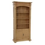 MD8097 Solid Wood Bookshelf, 3 Open Shelves with 2 Doors, Vintage Style