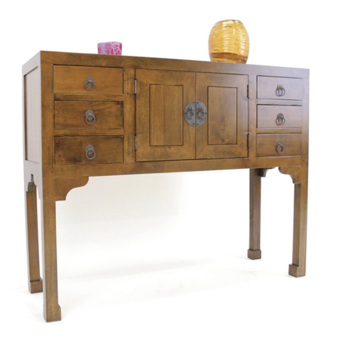 MD8104 Solid Wood Chinese Style Console Cabinet with 2 Doors and 6 Drawers (China Console)