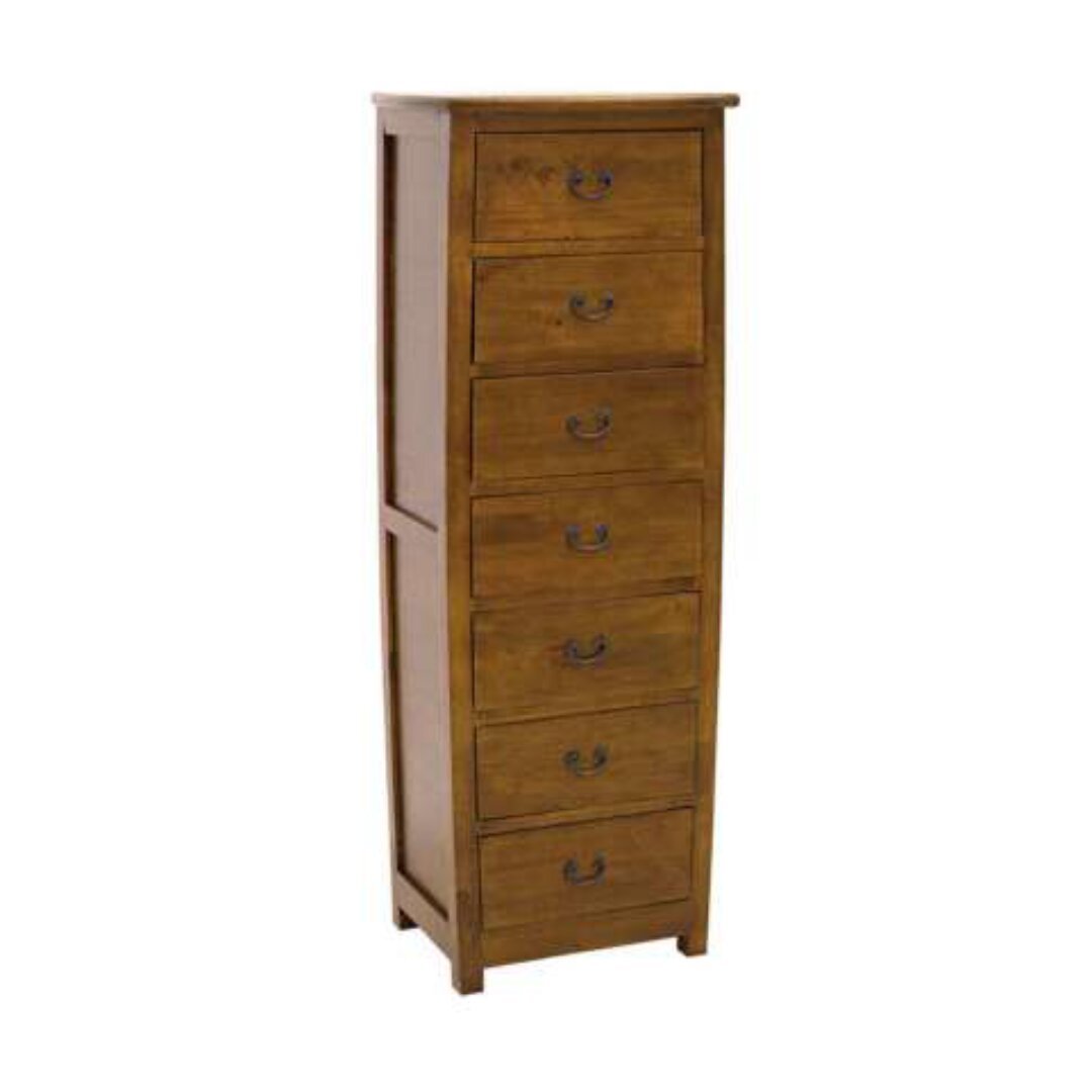 MD8120 Tall Solid Wood Chest with 7 Drawers and Curved Fronts