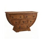 MD8130 Solid Wood Half Circle TV Cabinet with 6 Drawers