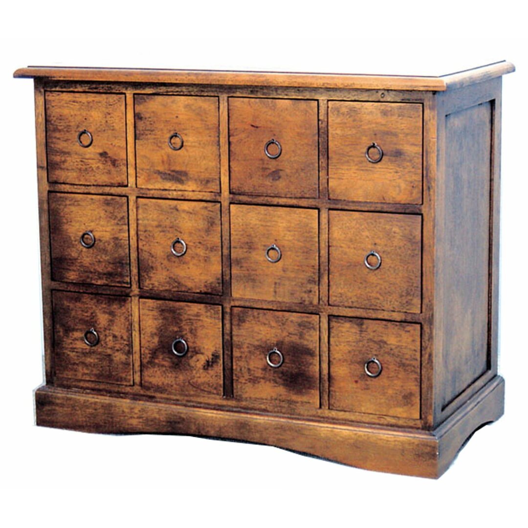 MD8136 Solid Wood CD Rack with 12 Drawers