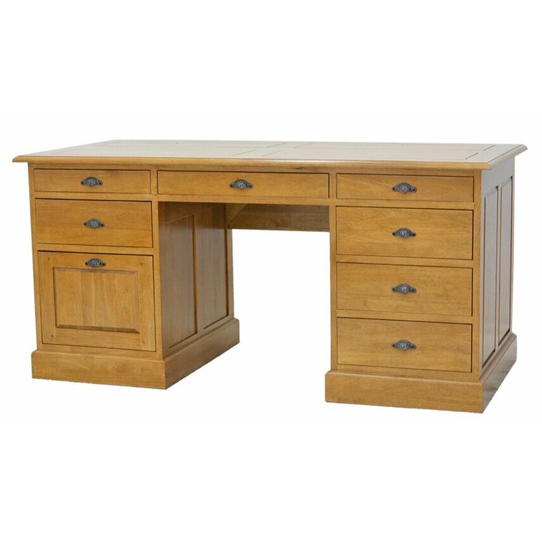 MD8142 Solid Wood Executive Desk with 8 Drawers, Luxurious Wide Design