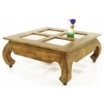MD8149 Lion's Paw Leg Coffee Table with Glass Top (Glass Opium Table)