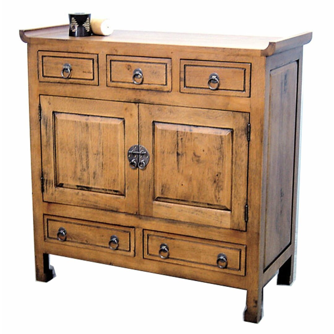 MD8171 Solid Wood Cabinet with 2 Doors and 5 Drawers (China Cabinet)
