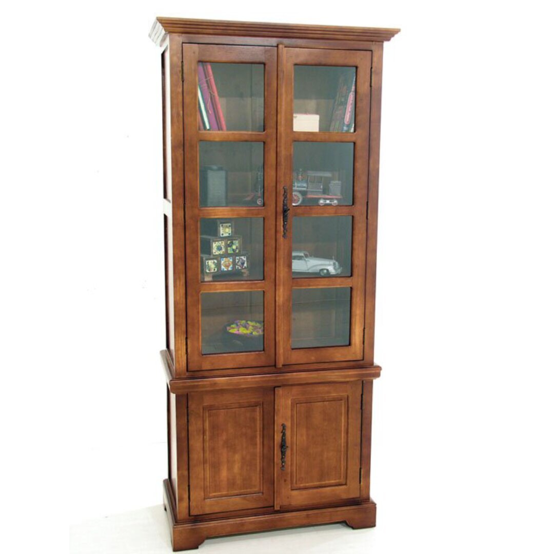 MD8175 Solid Wood Display Cabinet with 4 Glass Doors