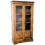 MD8179 Solid wood display cabinet with two glass doors