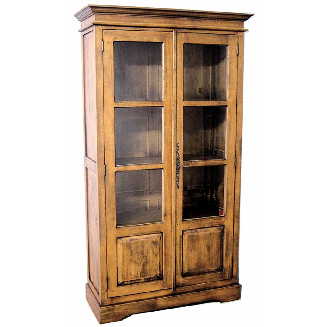 MD8179 Solid wood display cabinet with two glass doors