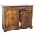 MD8180 Solid Wood China Cabinet, Coventry Style, 2 Doors, 5 Drawers