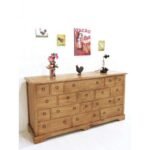 Large 18-drawer chest of drawers, MD8210, made of solid wood, with a classic design