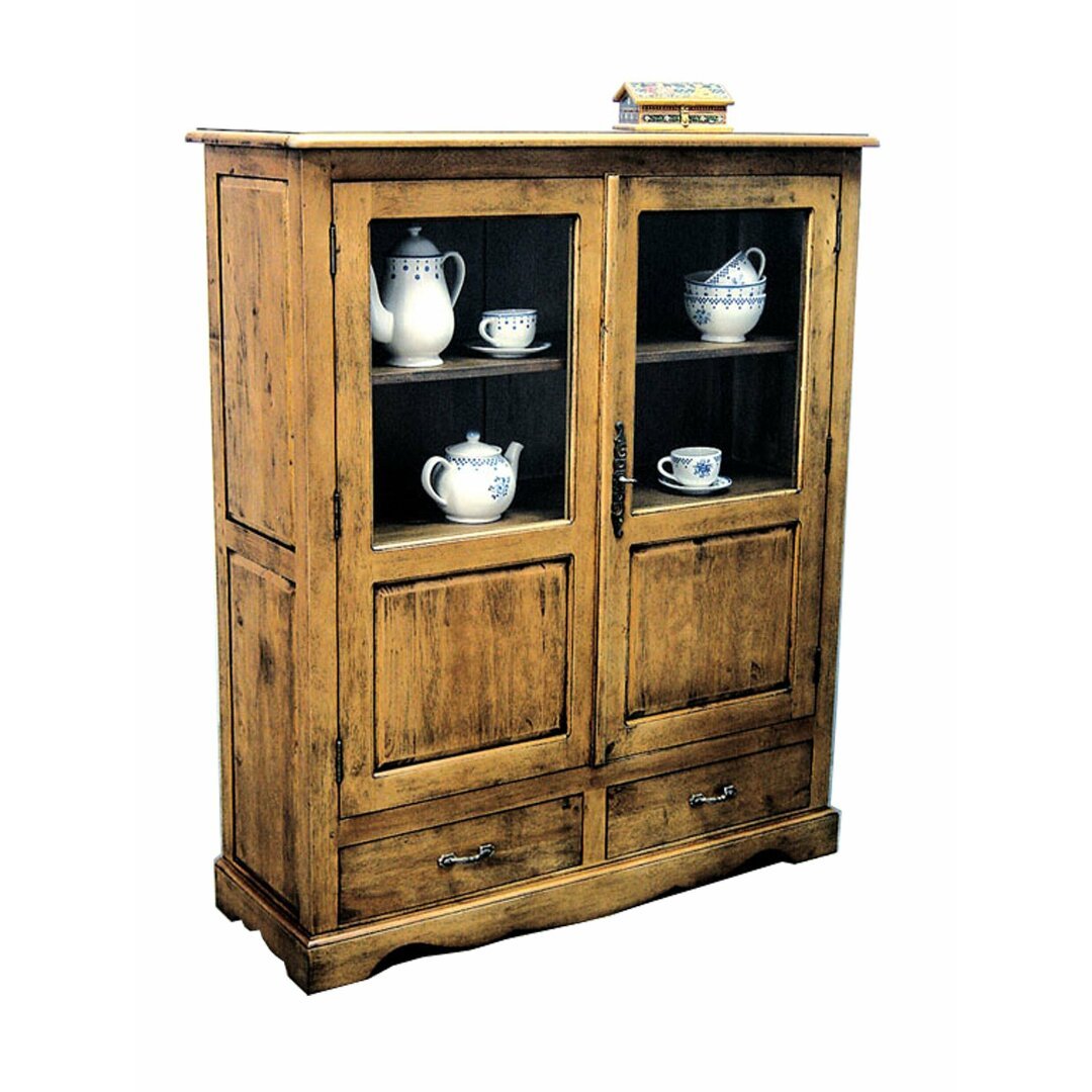 Solid wood storage cabinet MD8213, 2 doors, 2 drawers, tall design