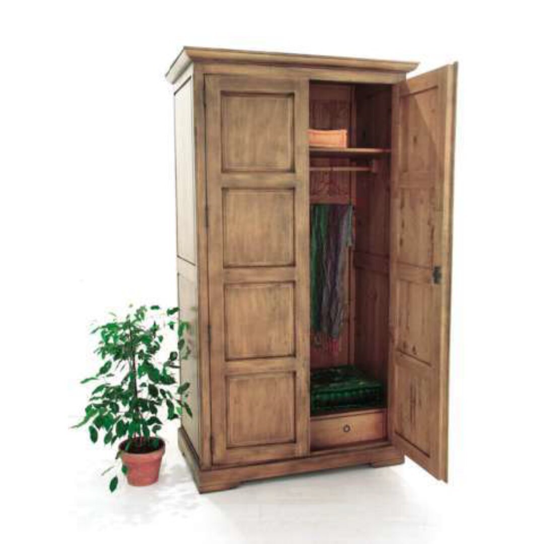 MD8222 Solid Wood Wardrobe with Double Doors, Classic Design, 110 cm