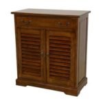 MD8231 Solid wood shoe cabinet, colonial design, with ventilated louvers