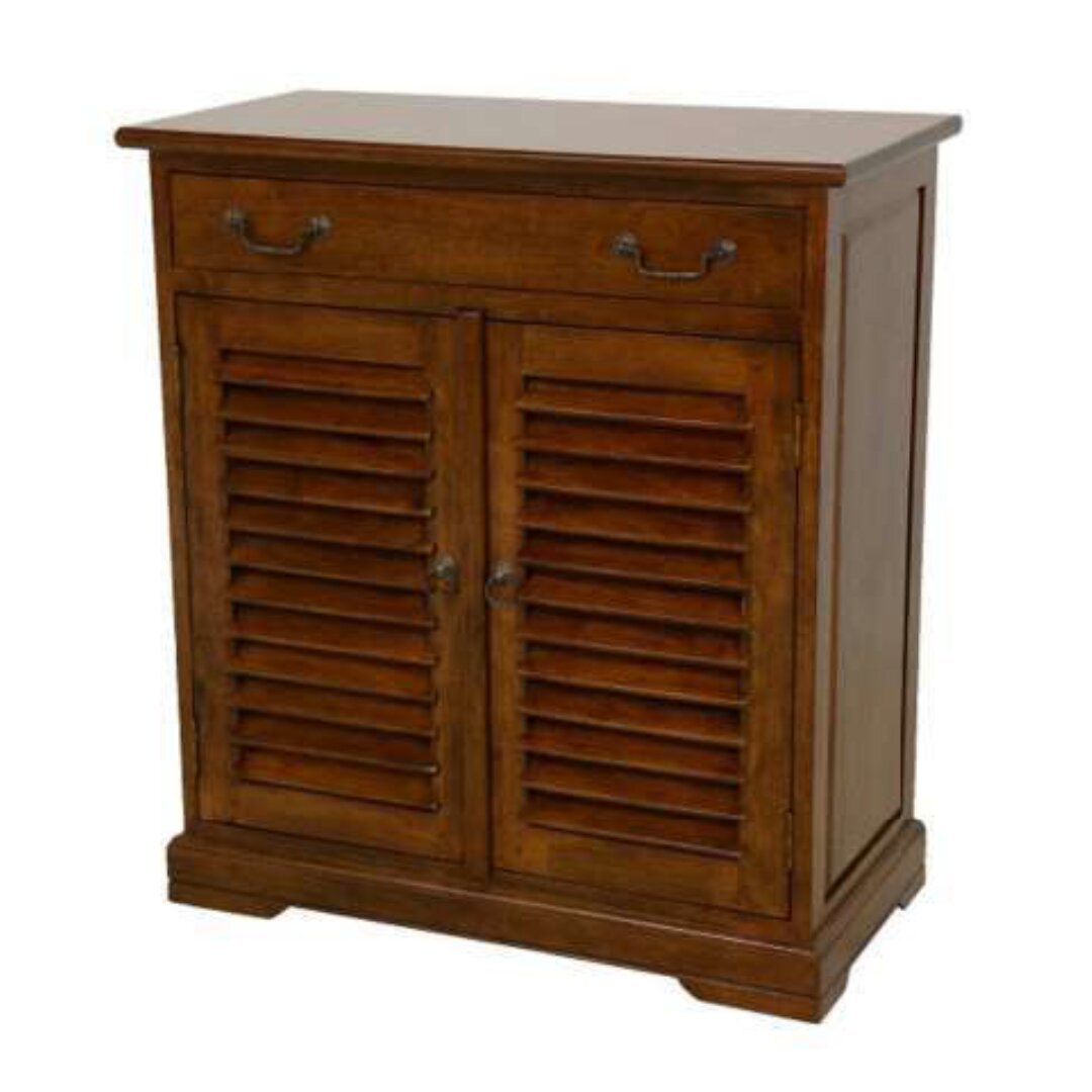 MD8231 Solid wood shoe cabinet, colonial design, with ventilated louvers