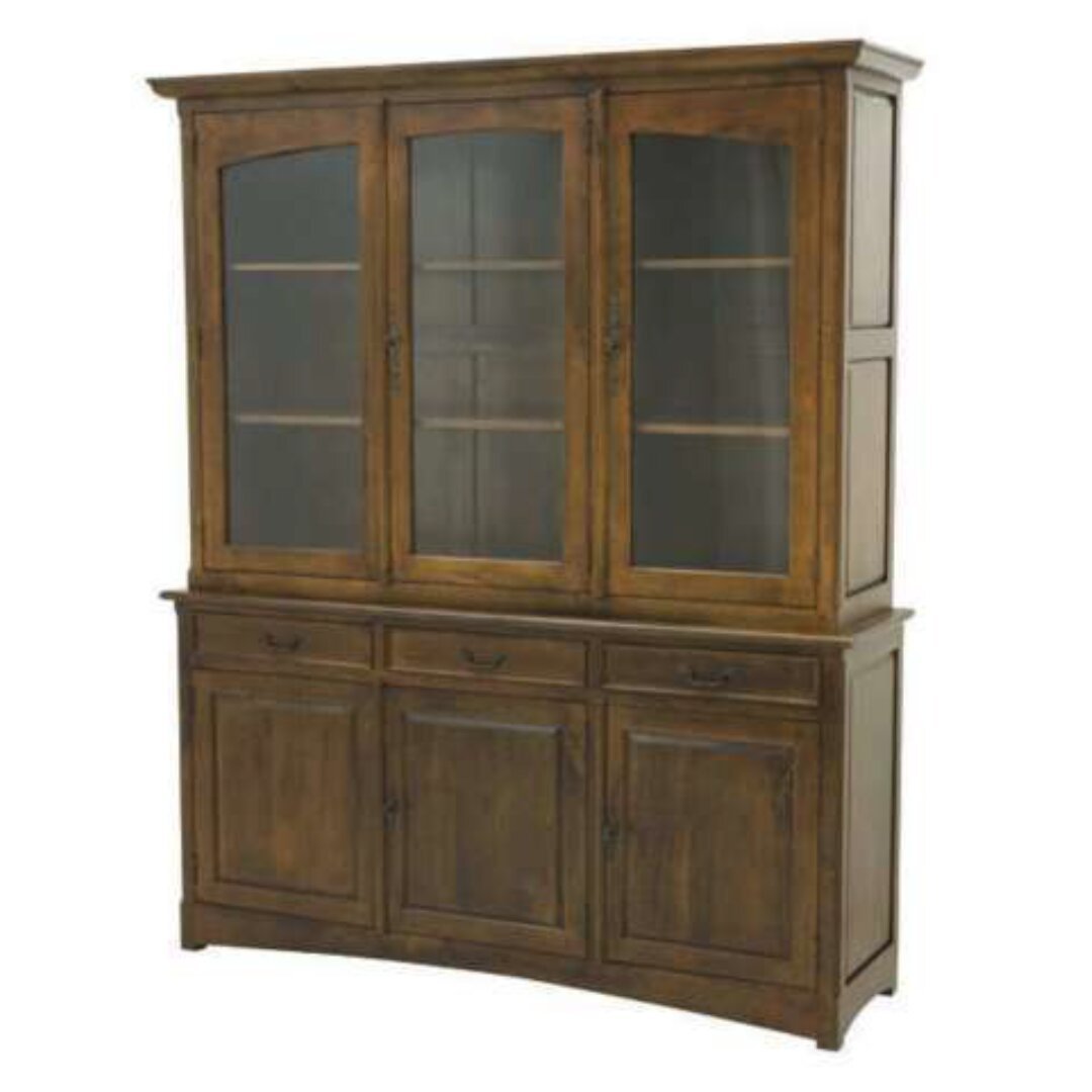 MD8232 Large, luxurious two-piece solid wood display cabinet with 3 drawers and 6 doors
