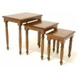 MD8235 Nest of Tables, a set of 3 solid wood stacking tables, features a classic and versatile design