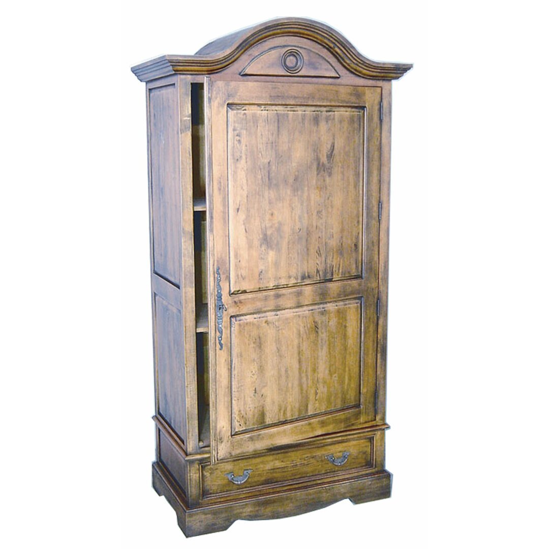 MD8238 Solid wood display and storage cabinet with 1 door and 1 drawer, tall design
