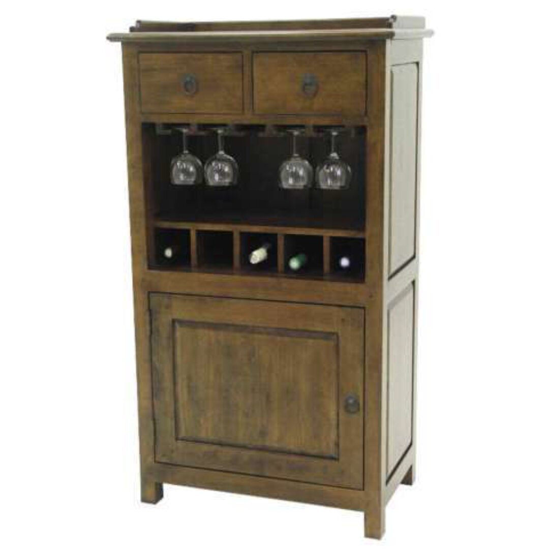 MD8252 Solid wood bar cabinet with 2 drawers and 1 door, classic design