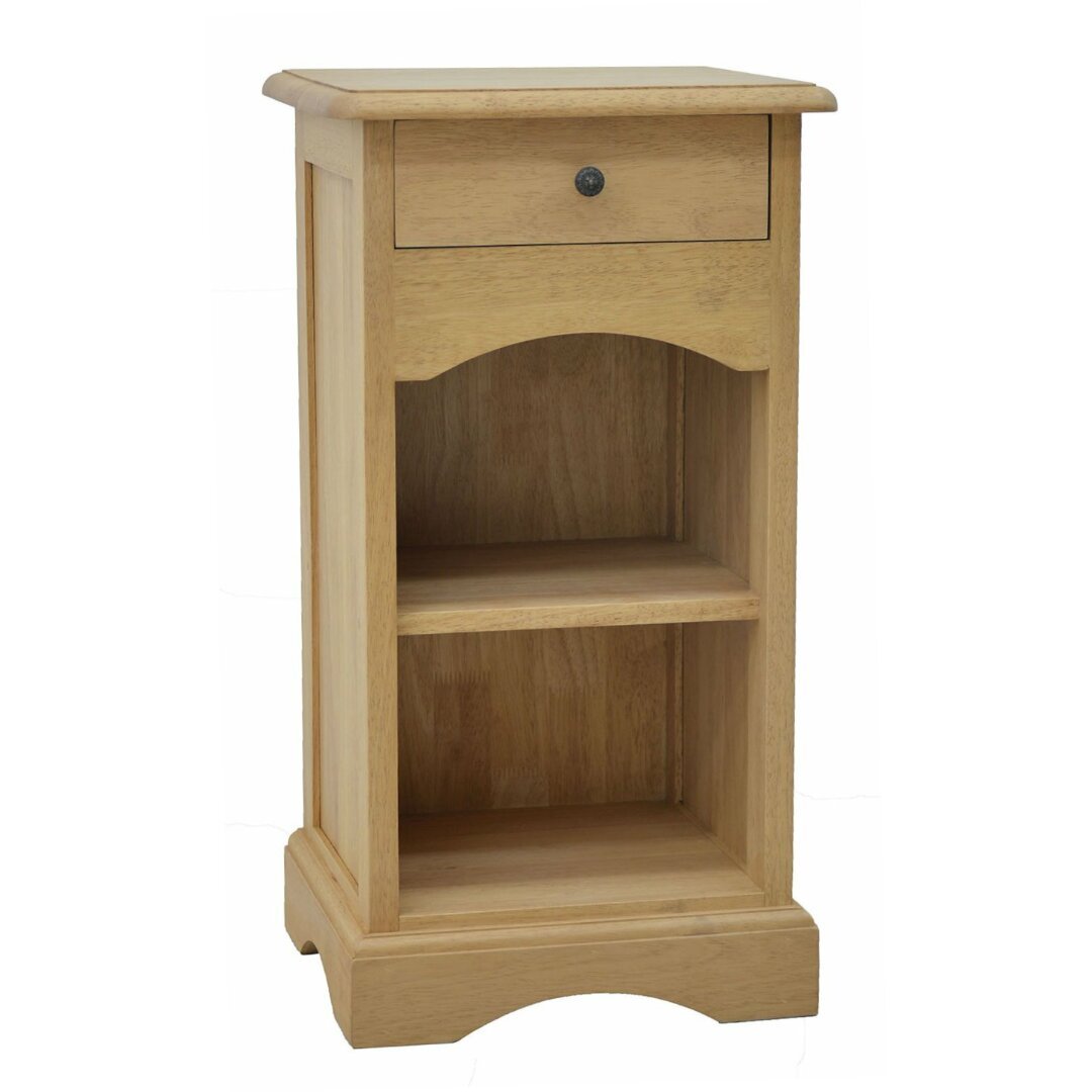 MD8253 Solid wood bedside table with 1 drawer, compact size, classic design