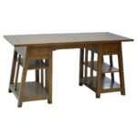 MD8256 Large, modern-designed desk with two drawers made of solid wood
