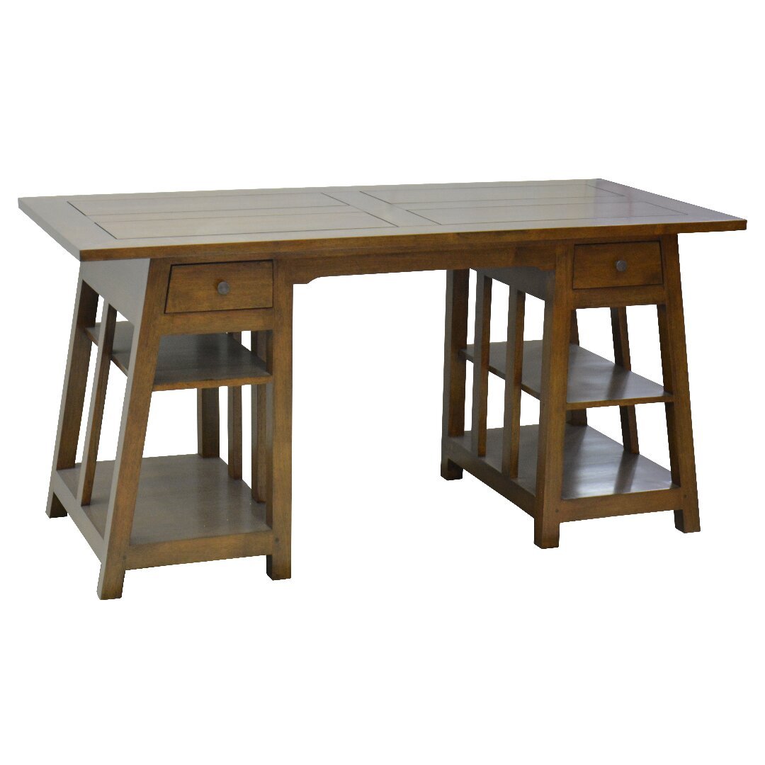 MD8256 Large, modern-designed desk with two drawers made of solid wood