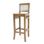 MD8269 Solid wood high bar stool with backrest