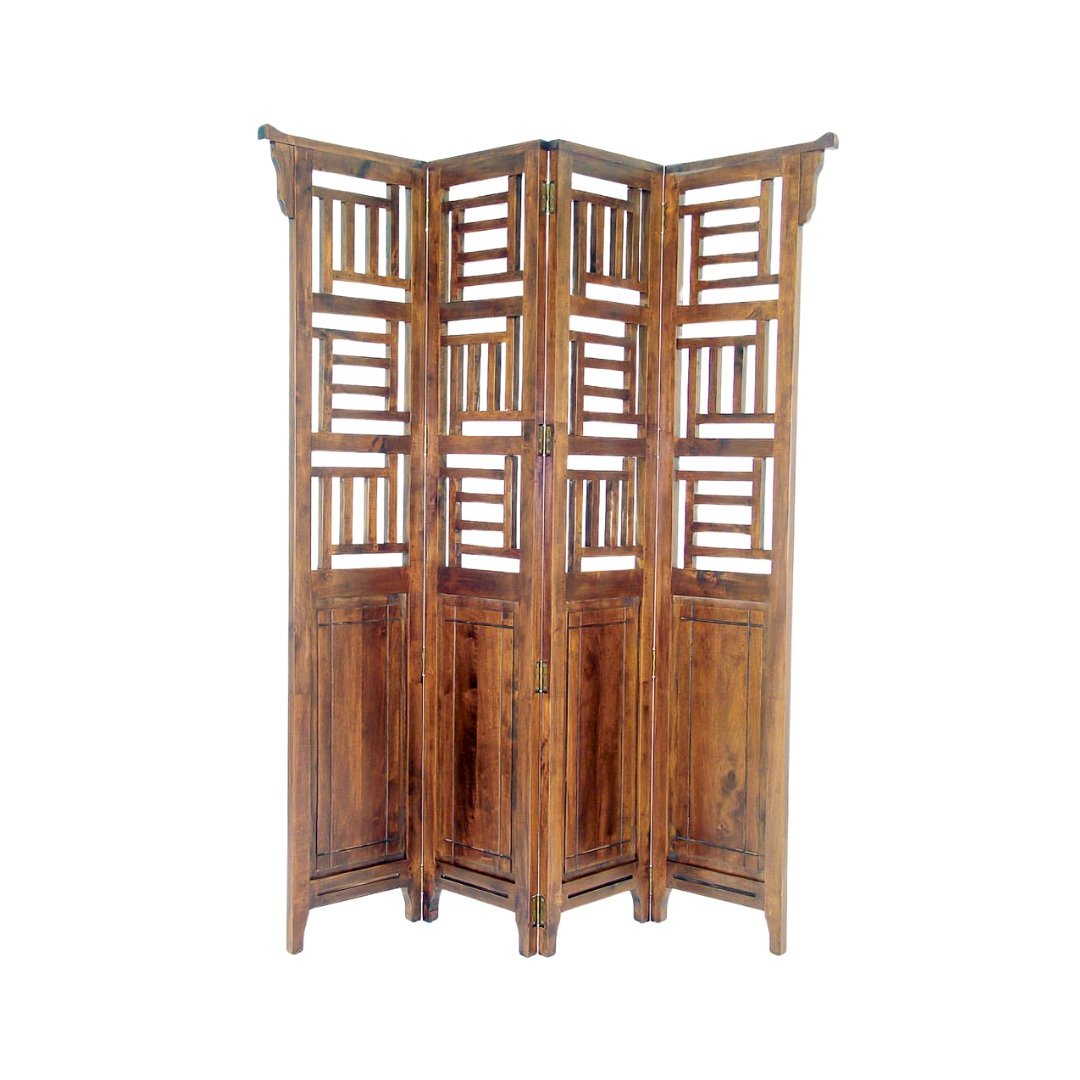 MD8270 Solid Wood Folding Room Divider with 4 Panels (Classic Design), view 2