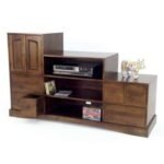MD8277 Solid Wood Ladder-Style Storage Rack with 6 Drawers and 2 Doors