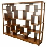 MD8285-2 Large Unstructured Shelf made of solid wood with alternating compartments