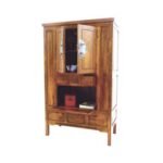 MD8286 Tall solid wood bar cabinet with 3 doors and 3 drawers