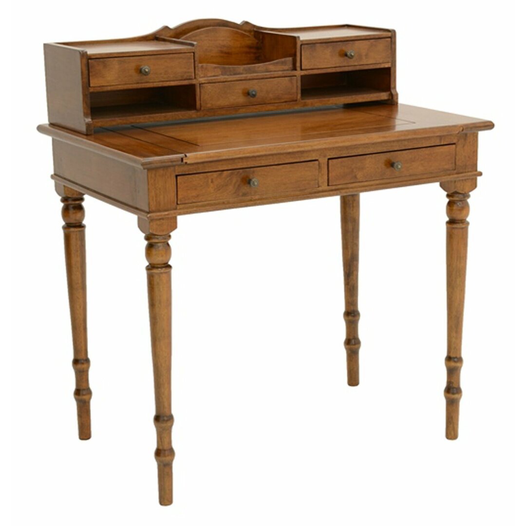 MD8287 Solid Wood Writing Desk, Classic Design, 5 Drawers