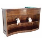 MD8289 Low Bookshelf made of solid wood with 2 drawers