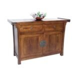 MD8299 Solid Wood Pagoda-Shaped Cabinet with 2 Drawers and 2 Doors