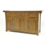 MD8300 Solid Wood Pagoda-Shaped Cabinet with 4 Drawers and 4 Doors