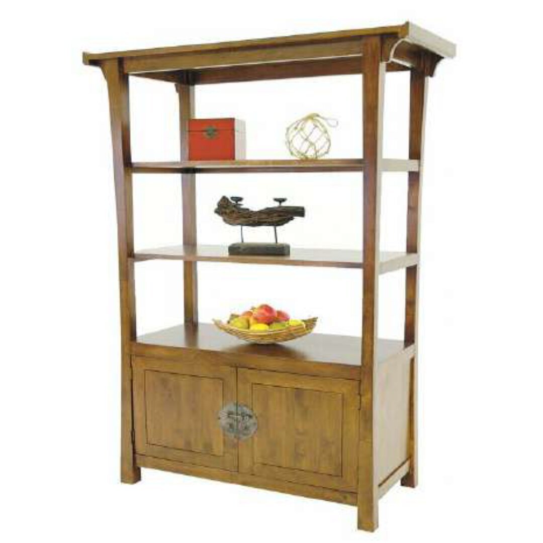 MD8301 Tall solid wood bookshelf with 2 doors