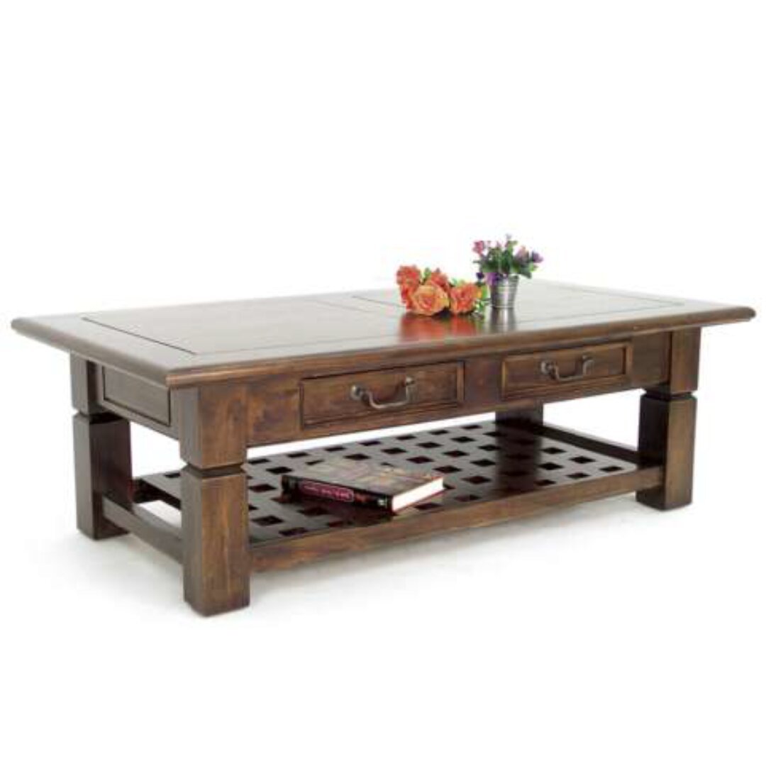 MD8304 Solid Wood Coffee Table with 2 Drawers, Colonial Design