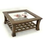 MD8306 Solid wood square coffee table, Zen modern style
