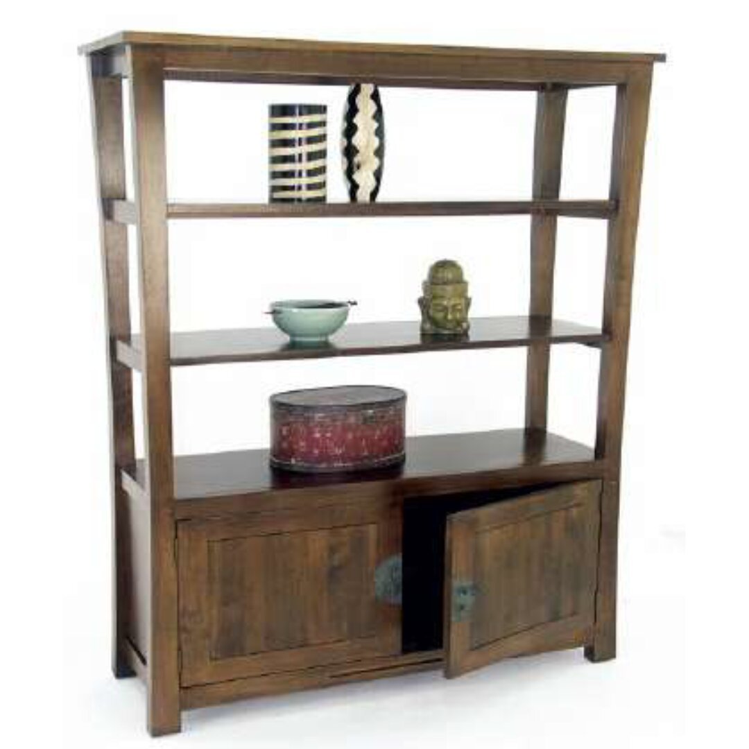 MD8320 Solid Wood Bookcase with 2 Doors, Zen Design