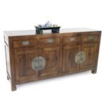 MD8326 Solid wood sideboard with curved, convex design, oriental style
