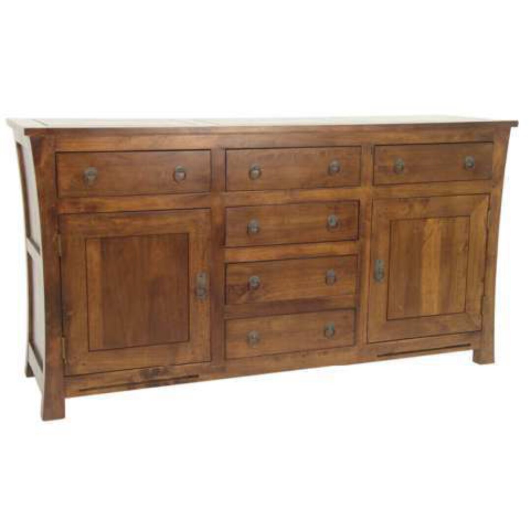 MD8330 Solid wood sideboard with curved design, 2 doors, and 6 drawers