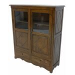 MD8342 Highboard Cabinet, Tall, solid wood storage cabinet with 2 doors and 2 drawers