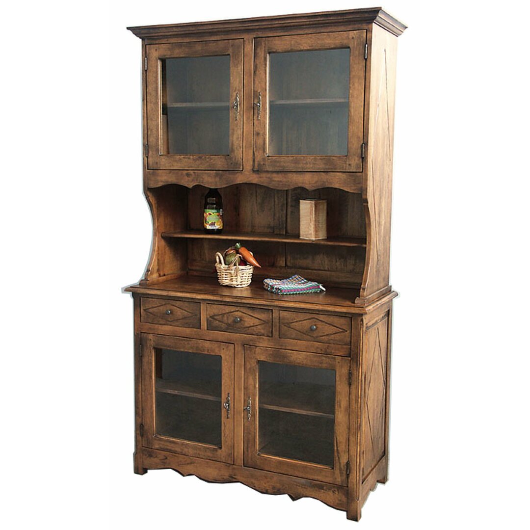 MD8343 Dresser, solid wood display cabinet with 4 doors and 3 drawers, tall design