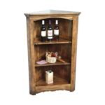 MD8345 Corner Low Cabinet, Solid wood corner cabinet, low profile, 3 shelves