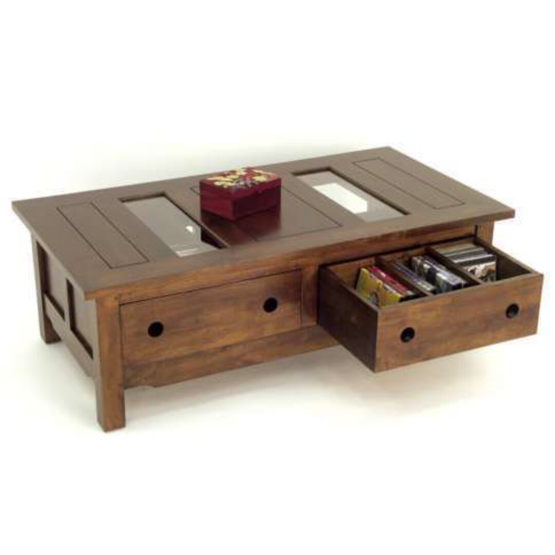 MD8350 Low Table CD Double Side, Solid wood coffee table with two drawers, classic design